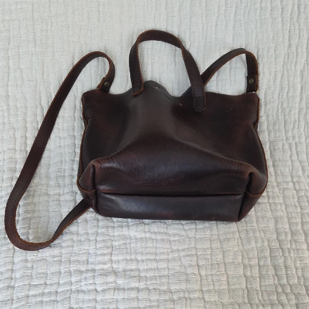 Portland Leather Mini Crossbody Bag Brown - Picture 3 of 8
